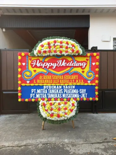 Papan Bunga Pernikahan kebomas gresik