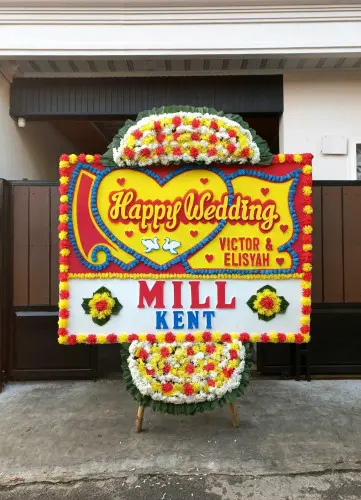 Papan Bunga Pernikahan kebomas gresik