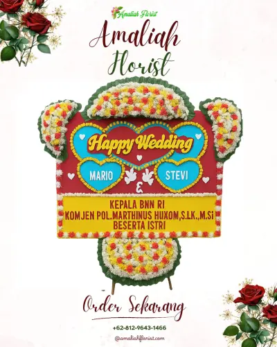 Karangan Papan Bunga Pernikahan kebomas gresik